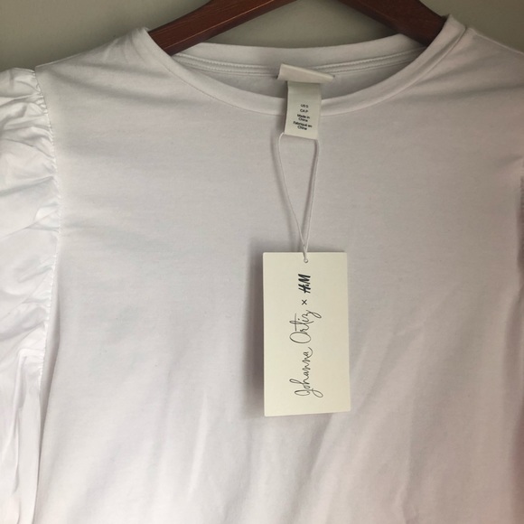 H&M x Johanna Ortiz Puff SleevE White Top - Picture 6 of 8